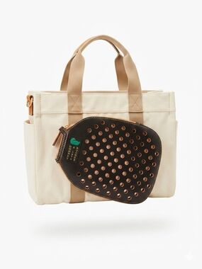 Dooney & Bourke Canvas Pickleball Tote 40 Perforated Leather Paddle Pocket